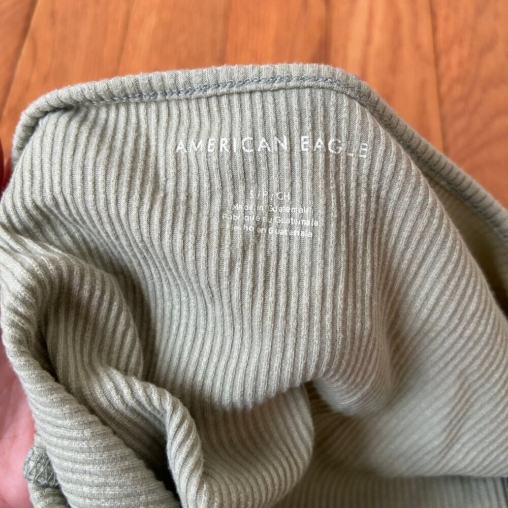 American Eagle Light Green Ribbed Knit Halter Top Women’s Size Small - Picture 4 of 5